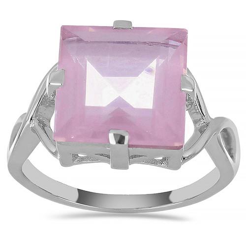 BUY 925 SILVER NATURAL ROSE QUARTZ GEMSTONE BIG STONE RING